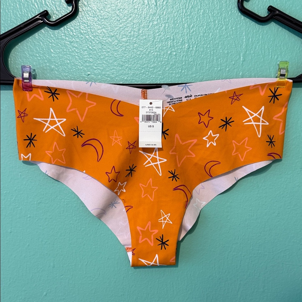 Aerie Bright Orange Celestial Print Panties